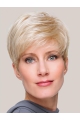 Blonde Straight Monofilament Fashionable Boycuts Synthetic Wigs