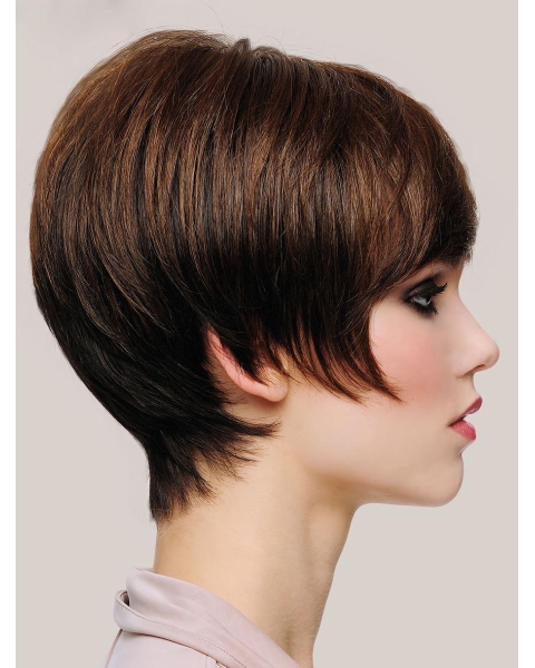 Style 8" Short Straight Brown Bob Wigs