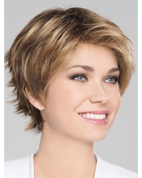 Blonde 8" Boycuts Short New Monofilament Wigs