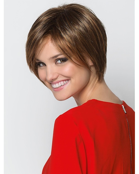 Synthetic Brown Monofilament 9" Bob Wigs