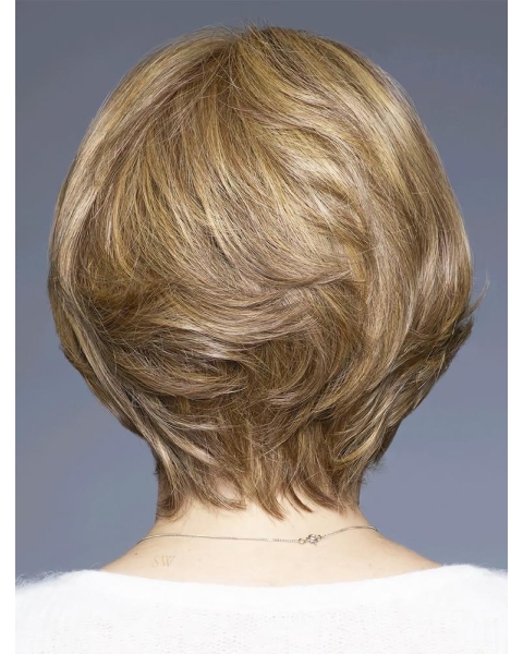 Straight Short 8" Brown 100% Hand-tied Wigs