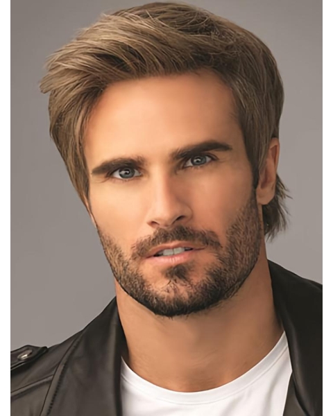 New Arrival 8" Straight Brown Classic Men Wigs