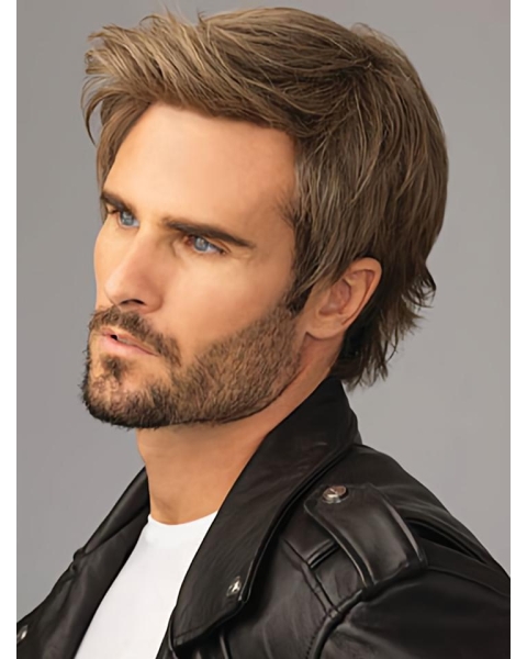 New Arrival 8" Straight Brown Classic Men Wigs