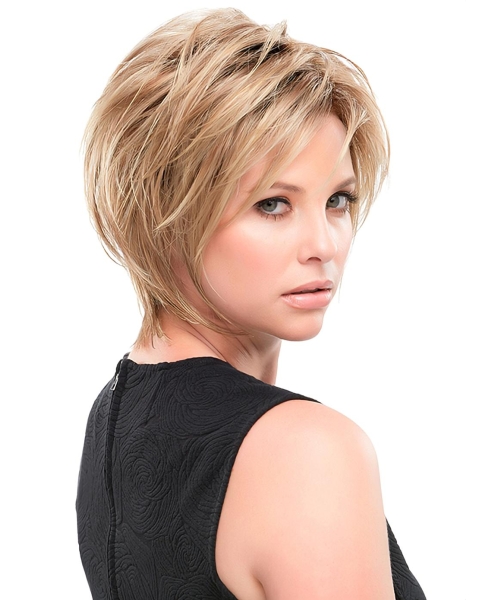 Straight 10" Blonde Synthetic Layered Hairstyles For Short Hair