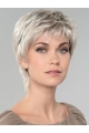 Straight Short 8" Capless Affordable Grey Wigs