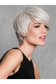 Capless Straight Grey Short Synthetic Wigs