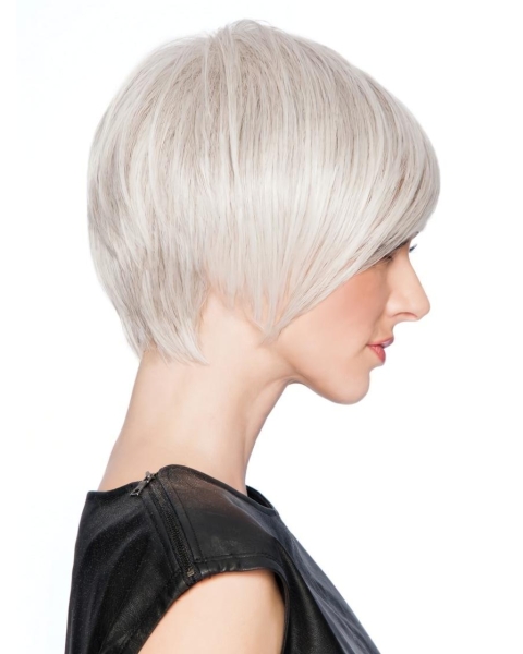 Capless Straight Grey Short Synthetic Wigs