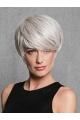 Capless Straight Grey Short Synthetic Wigs