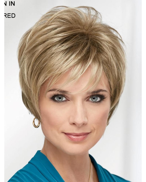 Blonde 8" Boycuts Fabulous Capless Synthetic Wigs