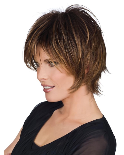 Popular Brown Straight Short Human Hair Wigs