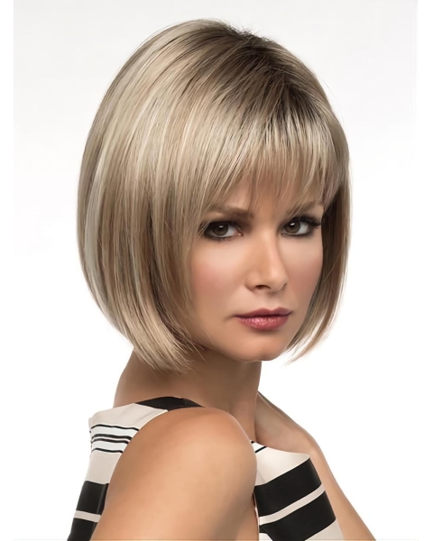 Straight Capless Blonde Bob Best Synthetic Hair Wigs