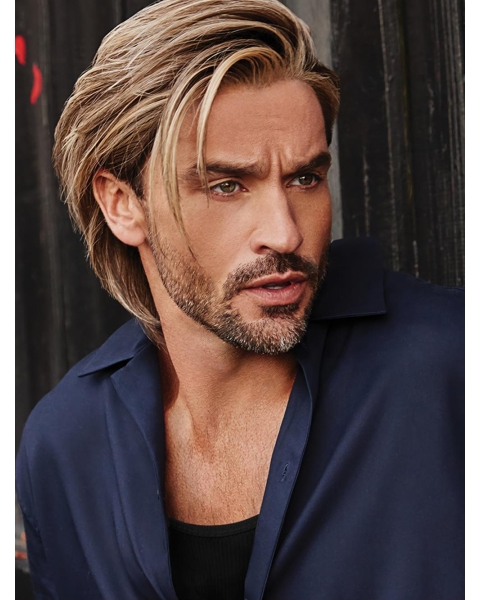 Straight Blonde Layered Short Men Wig