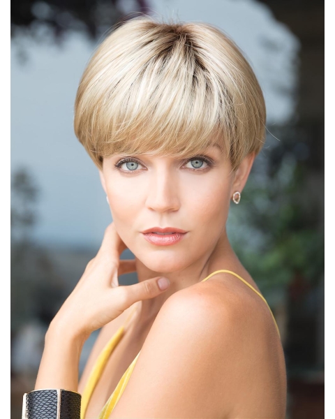 Short Straight Capless With Bangs Top Synthetic Wigs