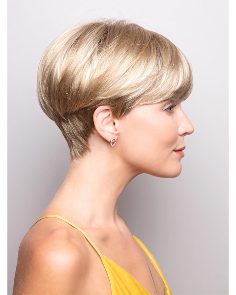 Short Straight Capless With Bangs Top Synthetic Wigs