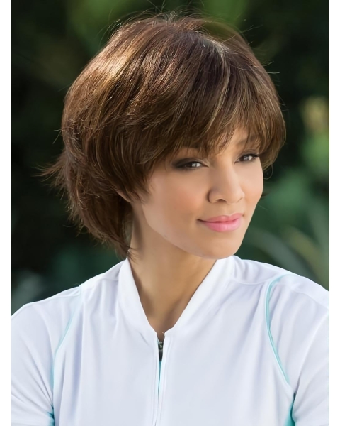 Short Monofilament Synthetic Mono Synthetic Wigs For White Women