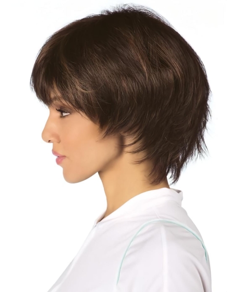 Short Monofilament Synthetic Mono Synthetic Wigs For White Women