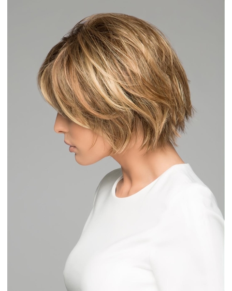 Straight Brown Short 6" Synthetic Lace Wigs