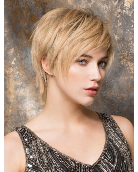 Discount Blonde 6" Straight Boycuts Human Hair Wigs