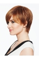 Straight Copper With Bangs 6" Synthetic Capless Wigs