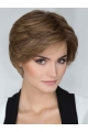 Short Straight Brown Layered 100% Hand Tied Synthetic Wigs