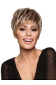 Unique Straight Brown Cropped Petite Monofilament Wigs 