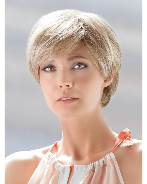 Short 100% Hand-Tied With Bangs Human Hair Wigs