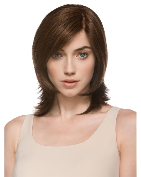 Fabulous Straight Shoulder Auburn Length Petite Monofilament Wigs