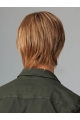 8" Straight Brown With Bangs Men Wigs