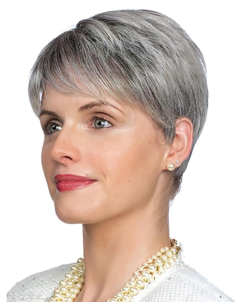 New Short Straight 4" Grey Wigs