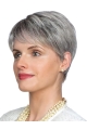 New Short Straight 4" Grey Wigs