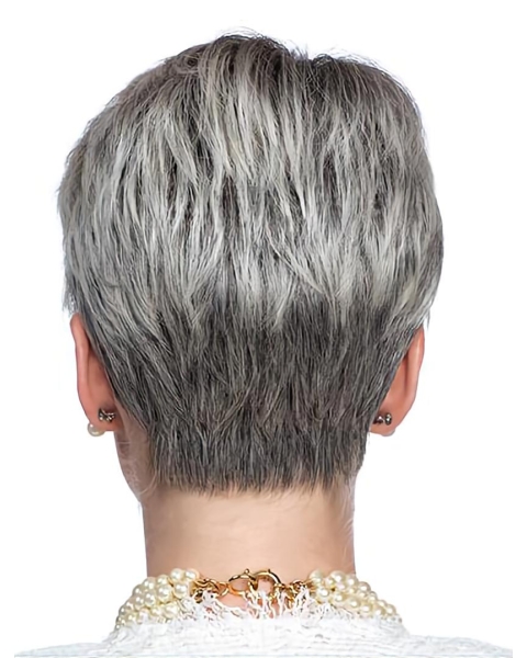 New Short Straight 4" Grey Wigs