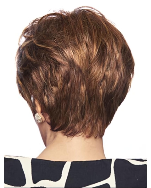 Gorgeous Monofilament Straight Brown Short Wigs