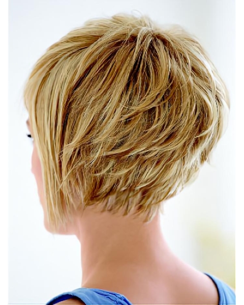 Designed Straight Bobs Blonde Short Wigs