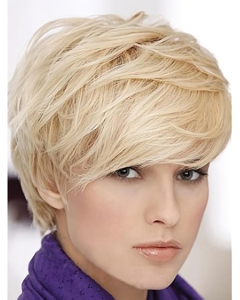 Stylish Blonde Straight Short Human Hair Wigs