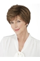 Suitable Monofilament Straight Brown Short Wigs