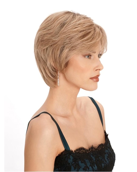 Graceful Blonde Straight Short Human Hair Wigs