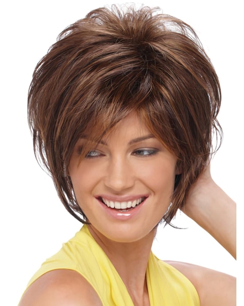 Cool Auburn Straight Short Synthetic Wigs