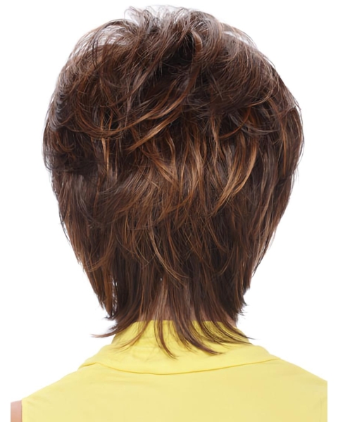 Cool Auburn Straight Short Synthetic Wigs