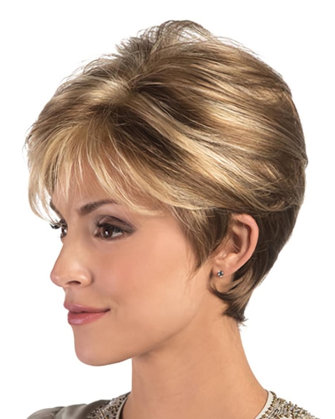 Synthetic Blonde Lace Front Pleasing Short Wigs