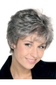 Sleek Straight Short Synthetic Grey Wigs