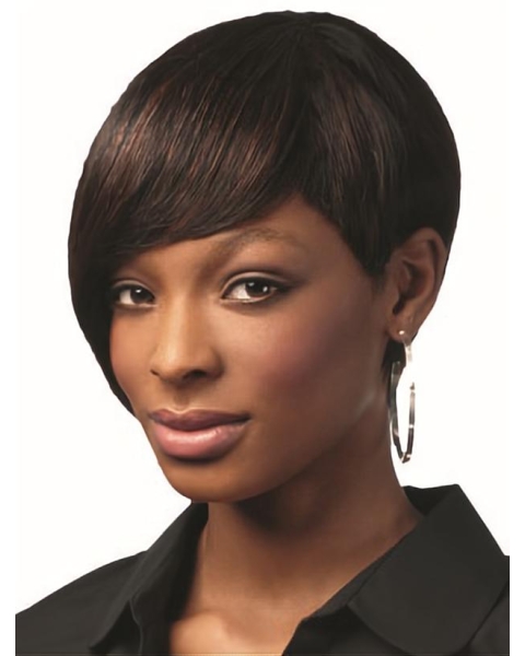 Straight 8" African American Capless Wigs