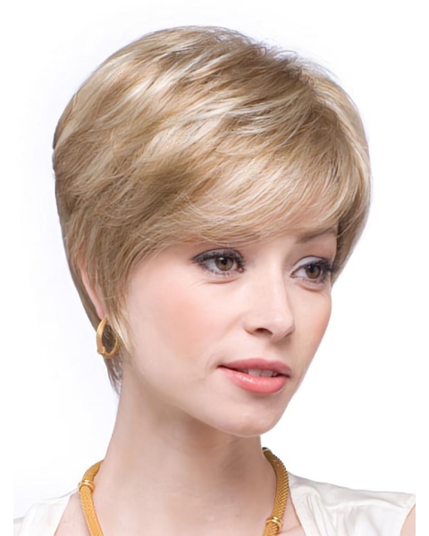 Wholesome Blonde Straight Short Human Hair Wigs