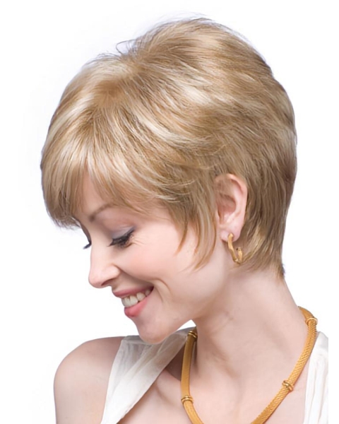 Wholesome Blonde Straight Short Human Hair Wigs