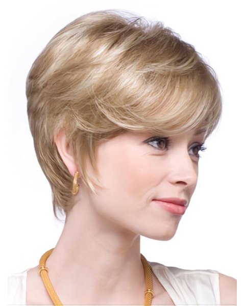 Wholesome Blonde Straight Short Human Hair Wigs