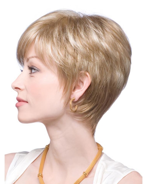 Wholesome Blonde Straight Short Human Hair Wigs