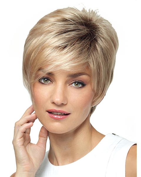 Blonde Straight Synthetic Elegant Short Wigs