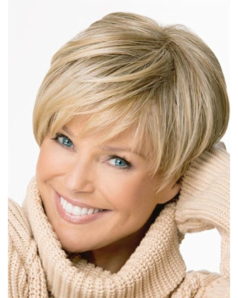 Affordable Cropped Blonde Capless Synthetic Wigs