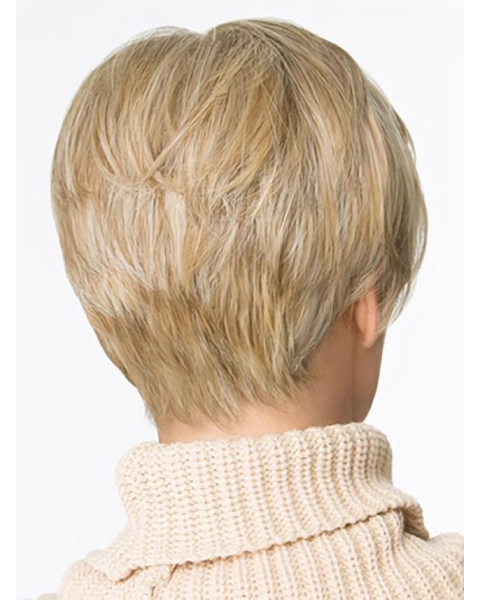 Affordable Cropped Blonde Capless Synthetic Wigs