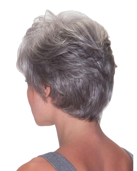 Stylish Straight Short Synthetic Grey Wigs