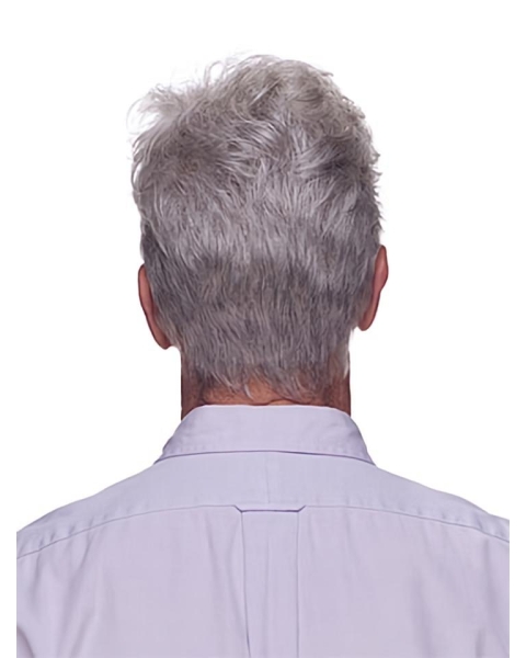 Easy White Monofilament Short Men Toupees